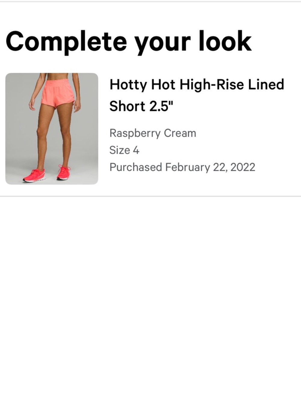Lululemon Hotty Hot high rise 2.5” Shorts - Picture 4 of 4